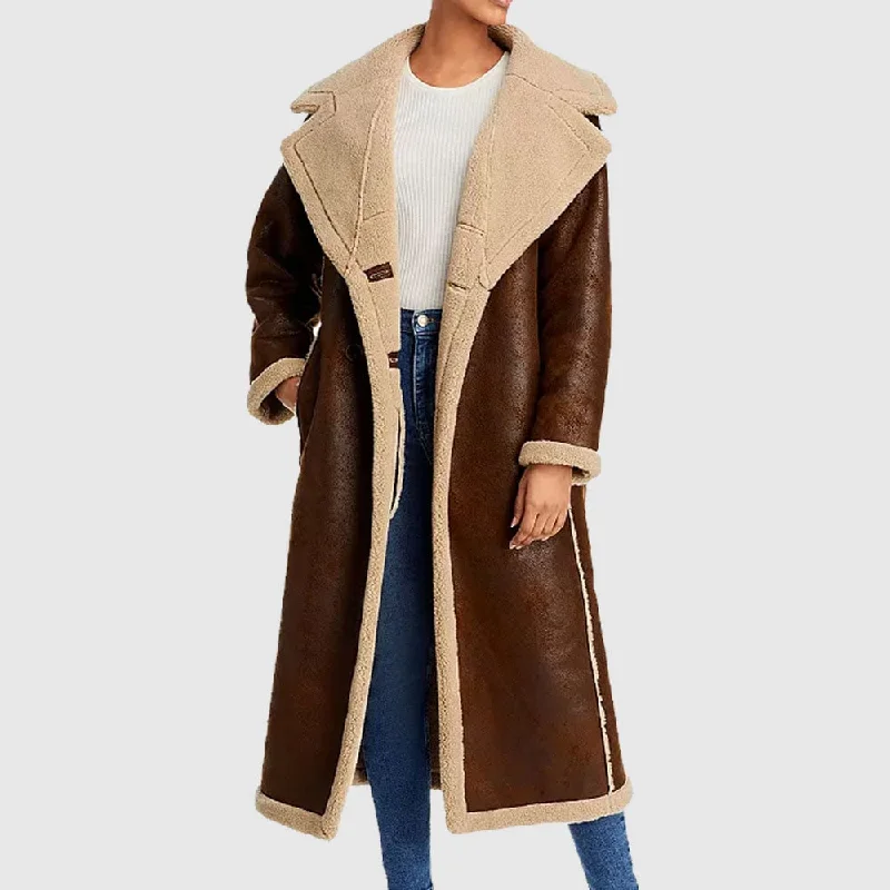 Simon Miller Jetz Faux Shearling Coat in Brown