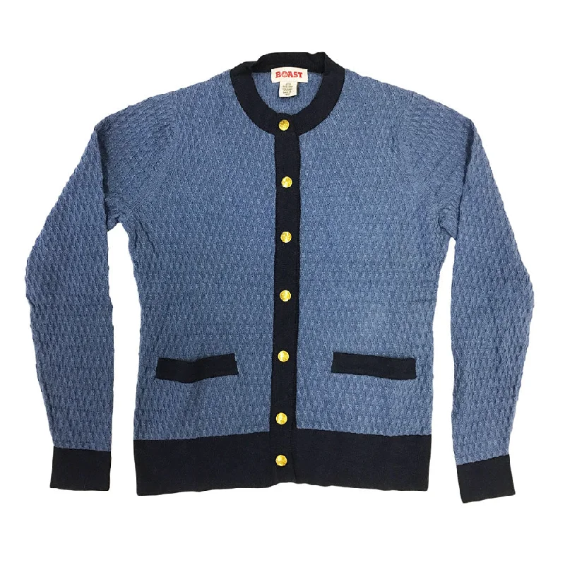 BOAST Women's Carolina Blue Crewneck Cardigan Sweater $175 NEW Mesh Fabric Canvas Fabric Denim Fabric BOAST Women's Carolina Blue Crewneck Cardigan Sweater $175 NEW Mesh Fabric Canvas Fabric Denim Fabric