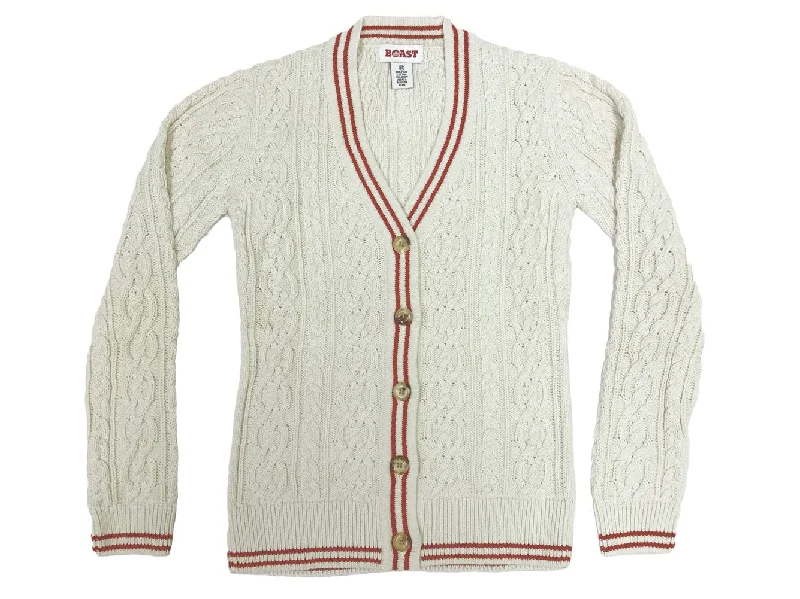 BOAST Women's Ivory Tipped V-Neck Cardigan Sweater $175 NEW Rayon Fabric Velvet Fabric Corduroy Fabric