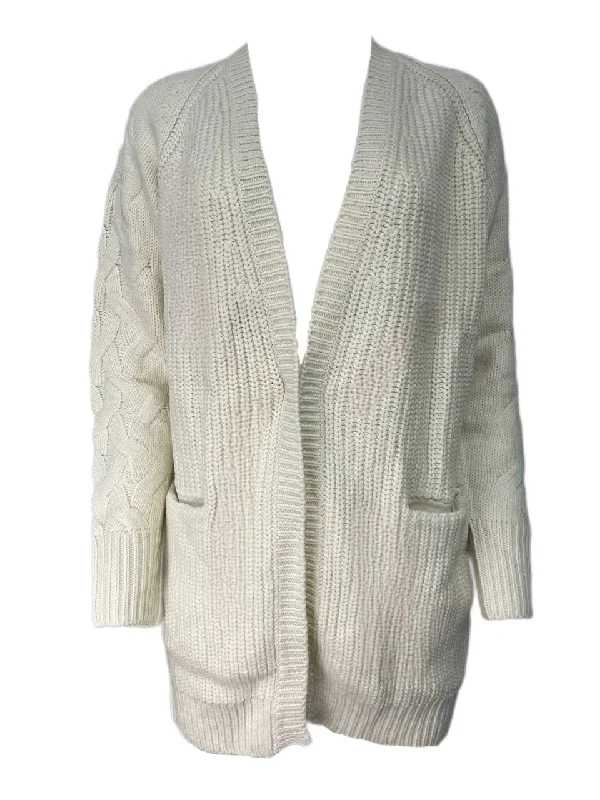 HEARTLOOM Women's Ivory Knit Cardigan Size M NWT Embroidered Appliqued Beaded
