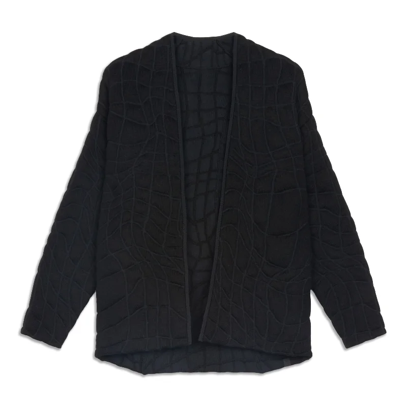 Insulated Jacquard Cardigan - Resale Casual Formal Business