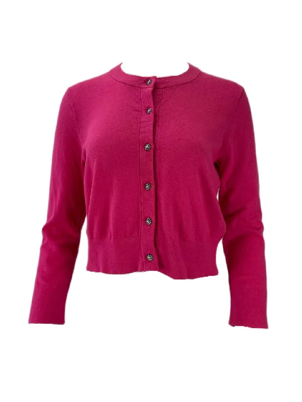 KATE SPADE Women's Begonia Key Pieces Jewel Button Cropped Cardigan NWT Print Jacquard Patchwork KATE SPADE Women's Begonia Key Pieces Jewel Button Cropped Cardigan NWT Print Jacquard Patchwork