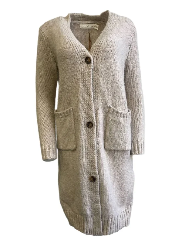 LOST IN LUNAR Women's Nude Karli Knit Cardigan Size US 4 NWT Chenille Blend Fleece Blend Nylon Blend LOST IN LUNAR Women's Nude Karli Knit Cardigan Size US 4 NWT Chenille Blend Fleece Blend Nylon Blend