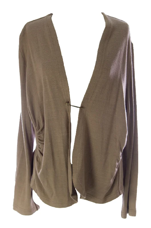 Lunn Women's Citadin Long Sleeve Ruched Cardigan 4 (XL) Chicoree Terry Terry Cloth Terry Knit Lunn Women's Citadin Long Sleeve Ruched Cardigan 4 (XL) Chicoree Terry Terry Cloth Terry Knit