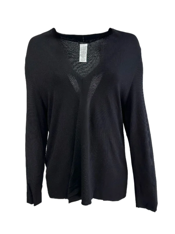 Marina Rinaldi Women's Black Mia Open Front Cardigan Size XL NWT Ribbed Striped Patterned Marina Rinaldi Women's Black Mia Open Front Cardigan Size XL NWT Ribbed Striped Patterned