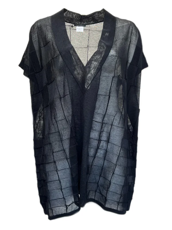 Marina Rinaldi Women's Black Mosaico Knitted Short Sleeves Cardigan NWT Lightweight Heavyweight Midweight Marina Rinaldi Women's Black Mosaico Knitted Short Sleeves Cardigan NWT Lightweight Heavyweight Midweight