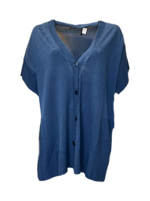 Marina Rinaldi Women's Blue Medioevo Button Front Knitted Cardigan NWT Soft Cozy Warm Marina Rinaldi Women's Blue Medioevo Button Front Knitted Cardigan NWT Soft Cozy Warm