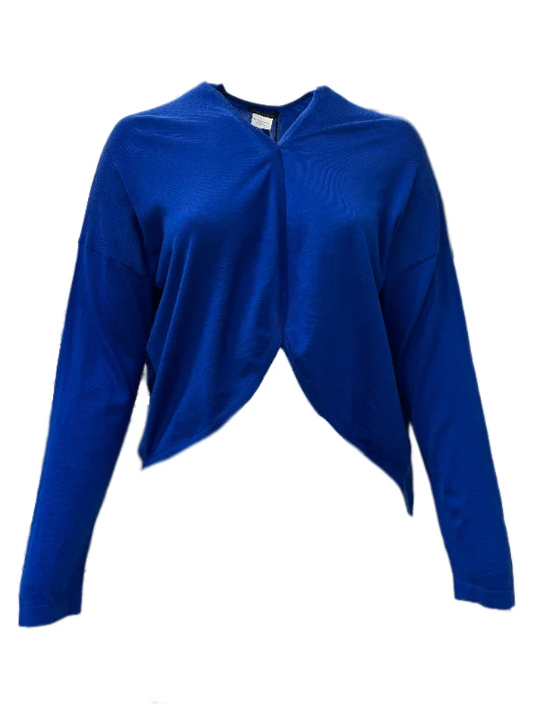 Marina Rinaldi Women's Blue Moda Knitted Virgin Wool Cardigan Size XL NWT Fleece Cardigan Nylon Polyester