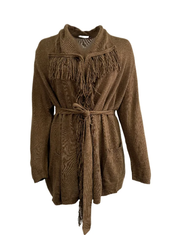 Marina Rinaldi Women's Brown Malia Open Front Cardigan Size XL NWT Solid Print Embellished Marina Rinaldi Women's Brown Malia Open Front Cardigan Size XL NWT Solid Print Embellished
