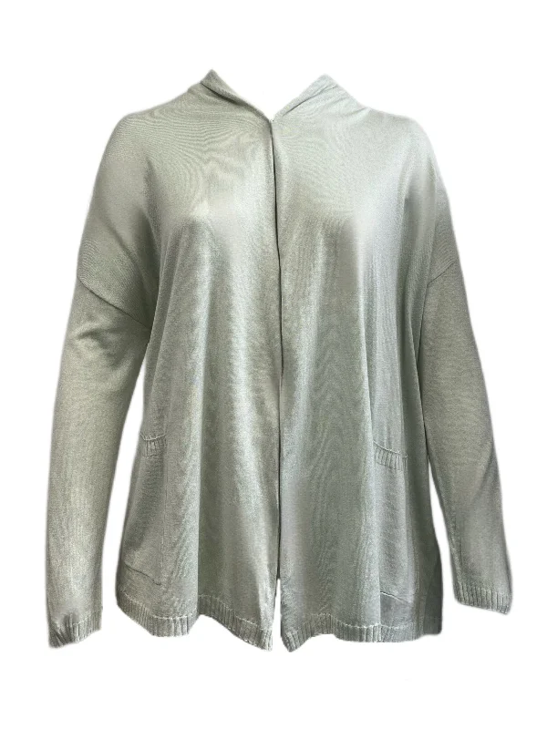 Marina Rinaldi Women's Green Mia Open Front Knitted Cardigan Size M NWT Layered Multi-layer Single Layer Marina Rinaldi Women's Green Mia Open Front Knitted Cardigan Size M NWT Layered Multi-layer Single Layer