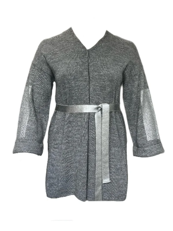 MARINA RINALDI Women's Medioevo Shimmer Cardigan Wool Cardigan Cotton Cardigan Cashmere Cardigan MARINA RINALDI Women's Medioevo Shimmer Cardigan Wool Cardigan Cotton Cardigan Cashmere Cardigan