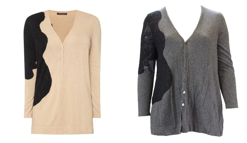 MARINA RINALDI Women's Merletto Lace Detail Cardigan Open Front Closed Front Wrap Front MARINA RINALDI Women's Merletto Lace Detail Cardigan Open Front Closed Front Wrap Front