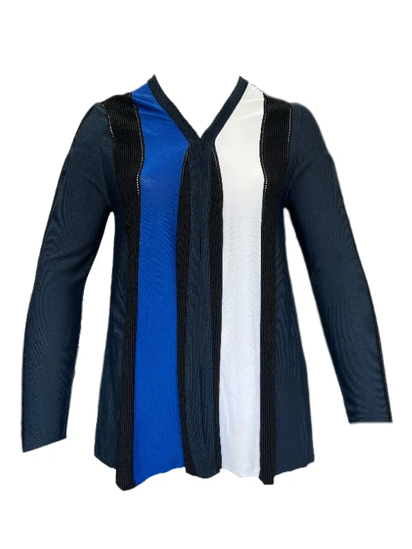 MARINA RINALDI Women's Navy Maquette Cardigan $615 NWT Cardigan Knitwear Sweater