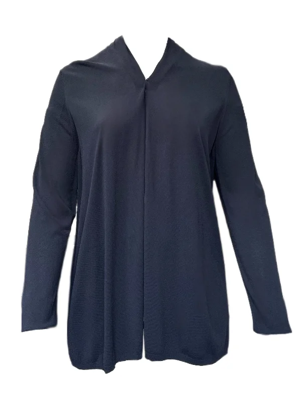 Marina Rinaldi Women's Navy Marzia Knitted Cardigan Size L NWT Sequined Glittery Shiny Marina Rinaldi Women's Navy Marzia Knitted Cardigan Size L NWT Sequined Glittery Shiny