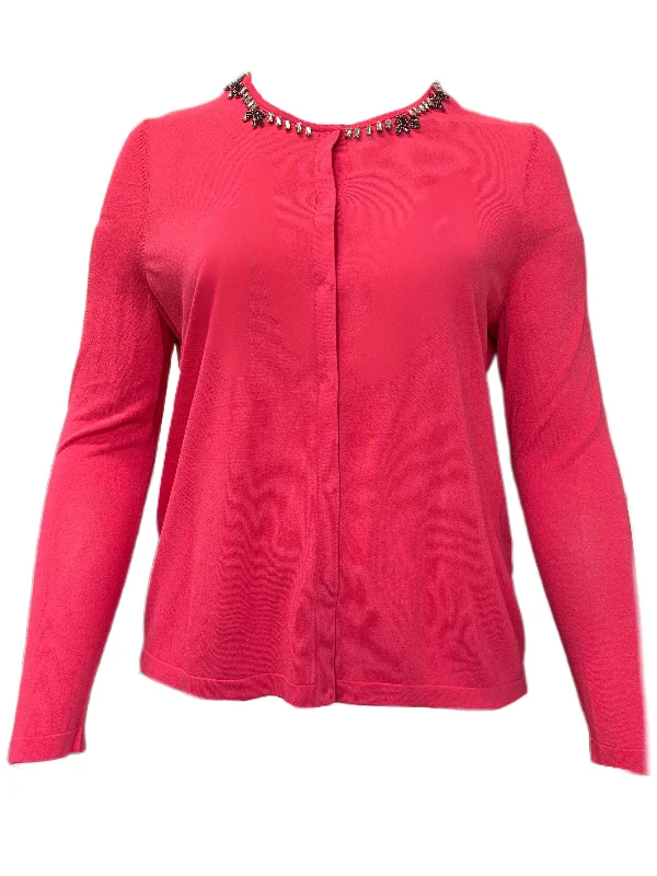 Marina Rinaldi Women's Pink Menta Embellished Cardigan Size M NWT Stylish Fashionable Trendy Marina Rinaldi Women's Pink Menta Embellished Cardigan Size M NWT Stylish Fashionable Trendy