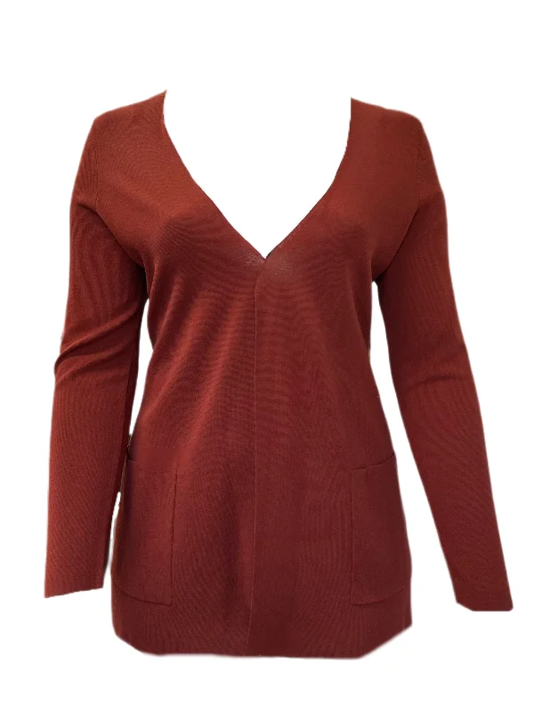 MARINA RINALDI Women's Mito Open Cardigan, Rust, Medium Long Cardigan Short Cardigan Medium Cardigan MARINA RINALDI Women's Mito Open Cardigan, Rust, Medium Long Cardigan Short Cardigan Medium Cardigan