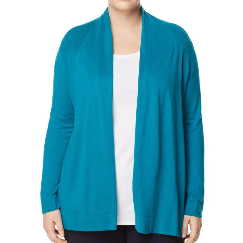 MARINA RINALDI Women's Turquoise Mia Open Front Cardigan $435 NWT Bright Pastel Dark
