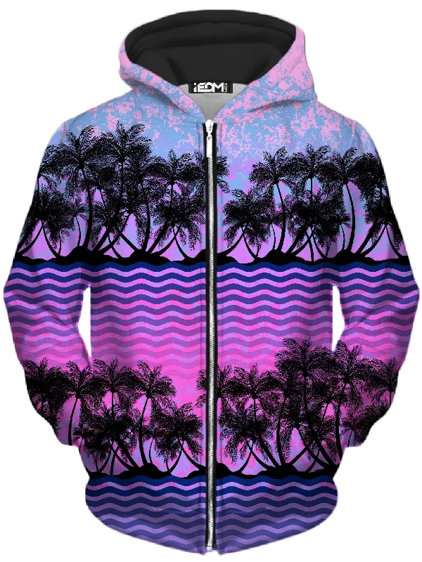 Paradise Palm Trees Unisex Zip-Up Hoodie