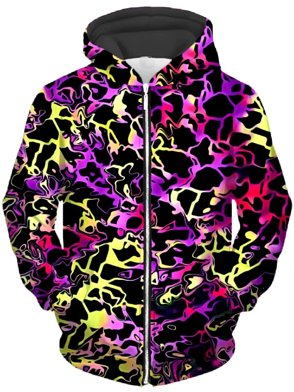 Psychedelic Rainbow Leopard Unisex Zip-Up Hoodie