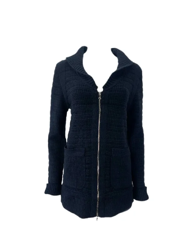 RICHARD CHAI Women's Navy Soft Warm Cardigan #3F09 NWT Houndstooth Herringbone Solid RICHARD CHAI Women's Navy Soft Warm Cardigan #3F09 NWT Houndstooth Herringbone Solid
