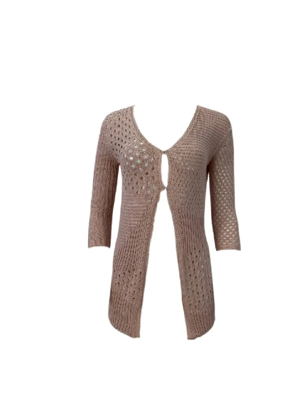 RICHARD CHAI Women's Pink 3/4 Sleeve Cardigan #5S11 XS NWT Lace Blend Ribbed Blend Corduroy Blend RICHARD CHAI Women's Pink 3/4 Sleeve Cardigan #5S11 XS NWT Lace Blend Ribbed Blend Corduroy Blend
