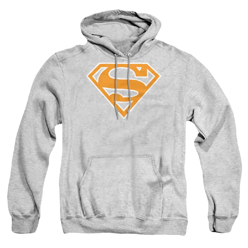 Superman Lt Orange & White Shield - Pullover Hoodie