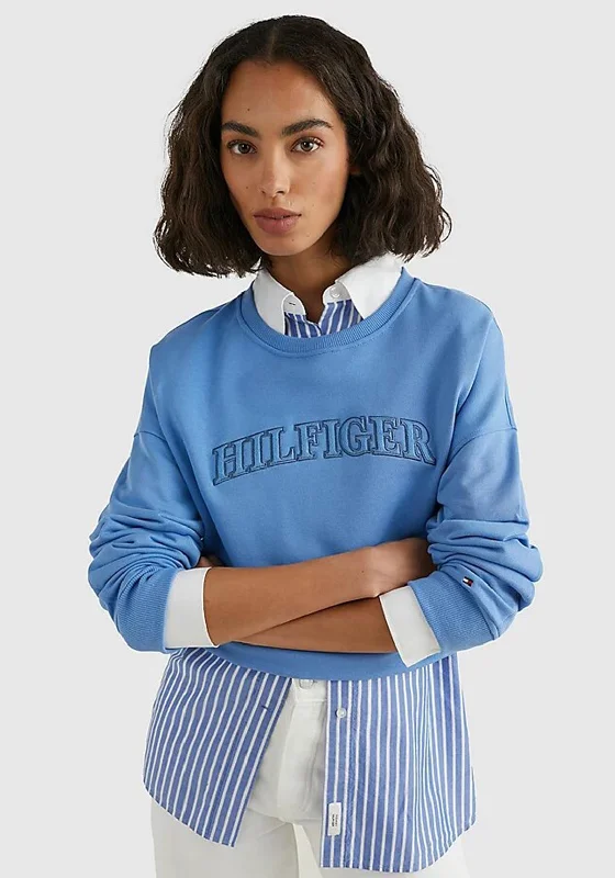 Tommy Hilfiger Womens Tonal Sweatshirt, Sky Cloud