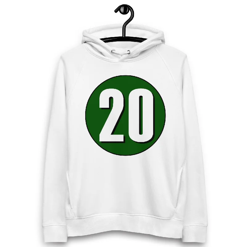 Unisex pullover hoodie: White on Hunter Green 20