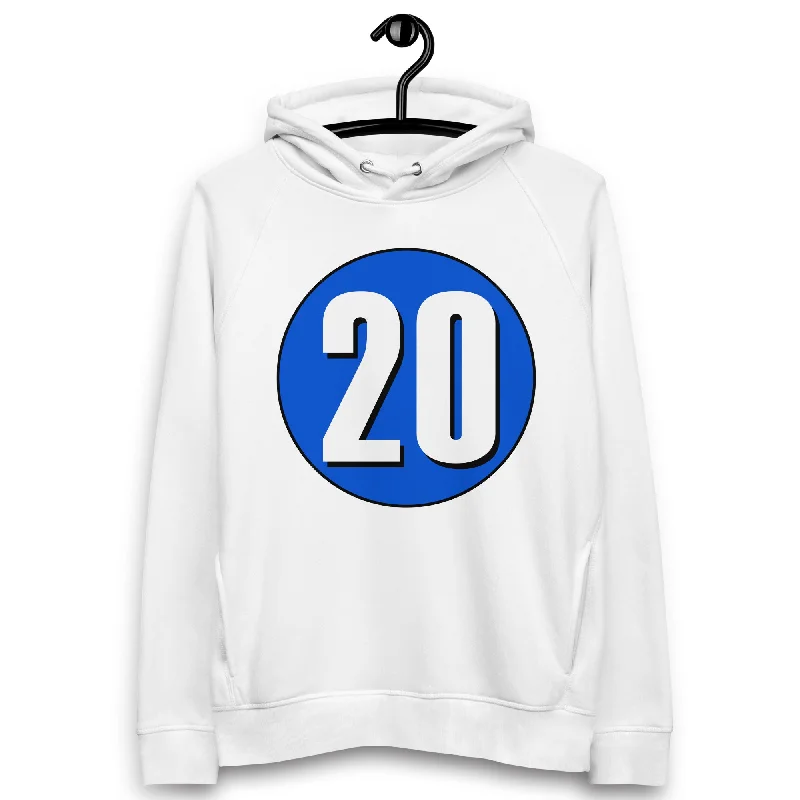 Unisex pullover hoodie: White on Periwinkle 20