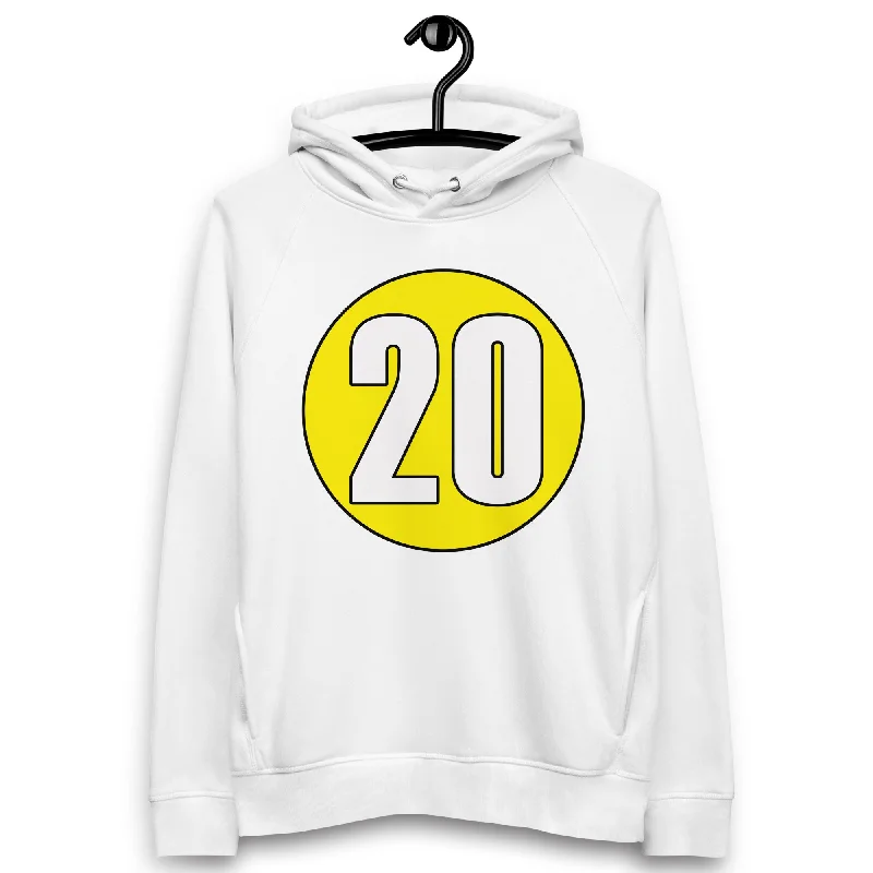 Unisex pullover hoodie: White on Yellow 20