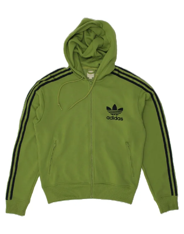 ADIDAS Mens Zip Hoodie Sweater Medium Green