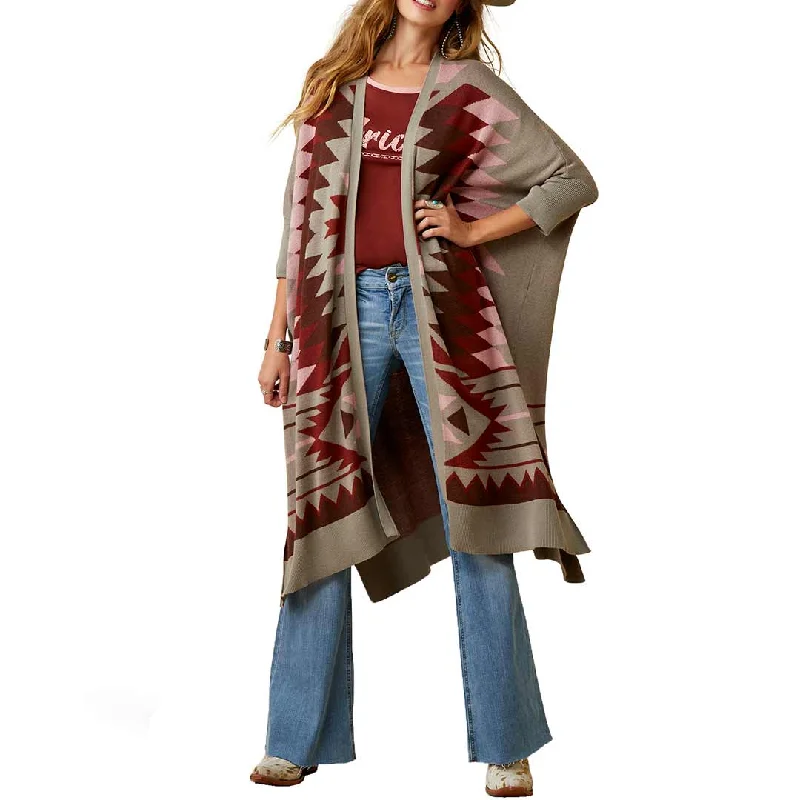 Ariat Women's Serape Style Cardigan Spandex Blend Rayon Blend Denim Blend