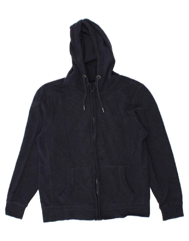 FAT FACE Mens Zip Hoodie Sweater Medium Navy Blue Cotton