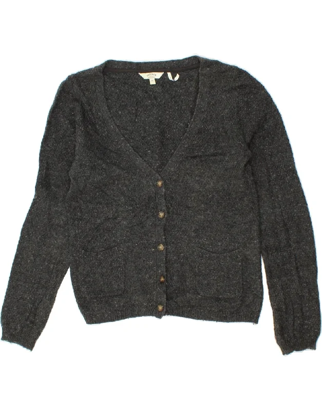 FAT FACE Womens Cardigan Sweater UK 10 Small  Grey Flecked Cotton Stylish Fashionable Trendy