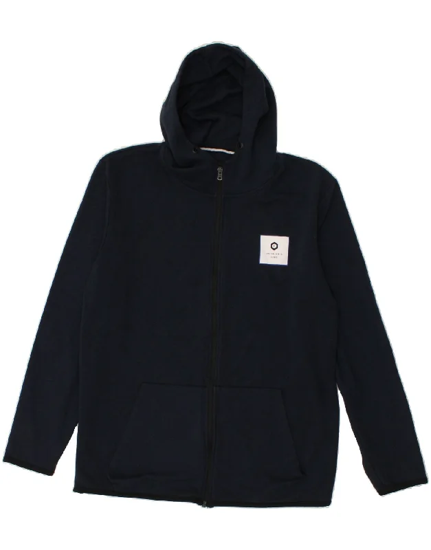 JACK & JONES Mens Zip Hoodie Sweater XL Navy Blue Polyester