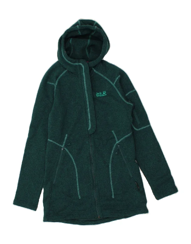 JACK WOLFSKIN Womens Zip Hoodie Sweater UK 10 Small  Green Polyester