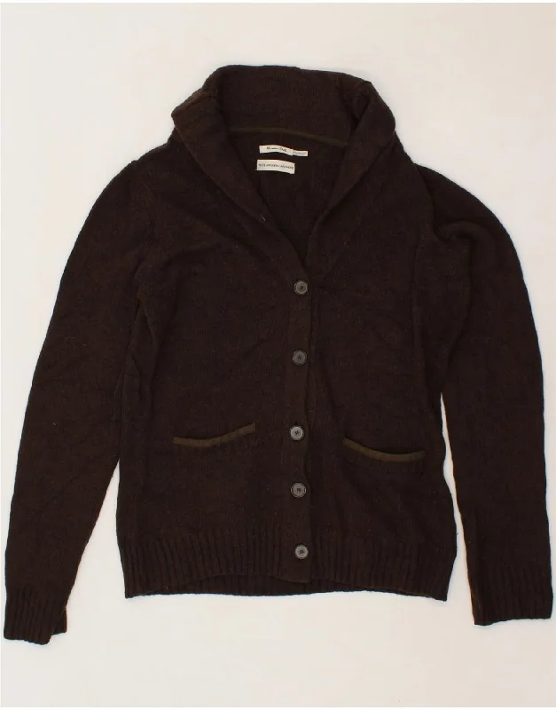 MASSIMO DUTTI Womens Cardigan Sweater UK 16 Large Brown Wool Lace Blend Ribbed Blend Corduroy Blend
