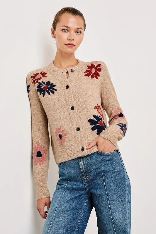 Millie Cardigan Cable Knit Ribbed Knit Lace Knit