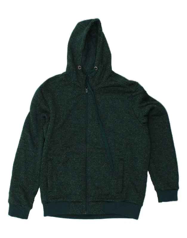 MOUNTAIN WAREHOUSE Mens Zip Hoodie Sweater Large Green Polyester