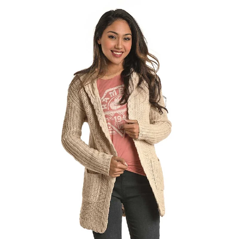 Rock & Roll Cowgirl Women's Cable Knit Hoodie Cardigan Faux Fur Fabric Real Fur Fabric Shearling Fabric Rock & Roll Cowgirl Women's Cable Knit Hoodie Cardigan Faux Fur Fabric Real Fur Fabric Shearling Fabric