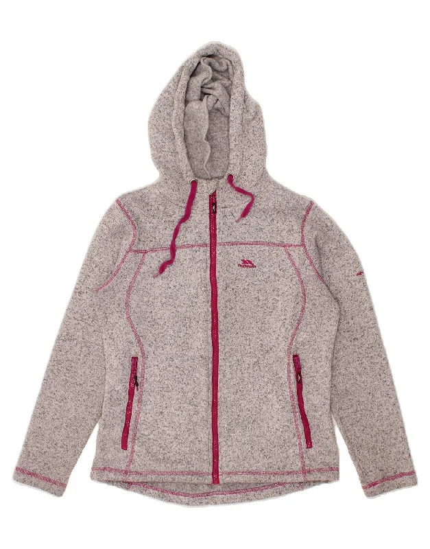 TRESPASS Womens Zip Hoodie Sweater UK 14 Medium Grey