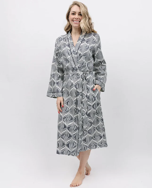 Nicole Geo Print Long Dressing Gown