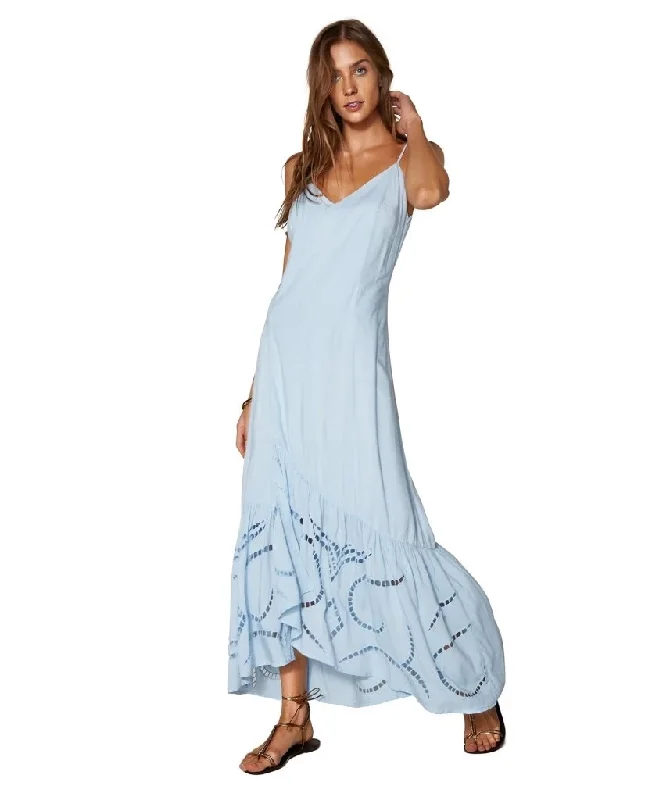 Solid Elma Long Dress Light Blue