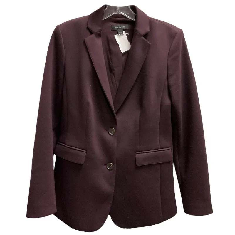 Blazer By Ann Taylor In Purple, Size:0