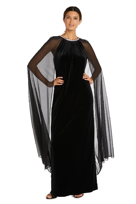 R&M Richards 2642 Long Cape Mother of the Bride Dress