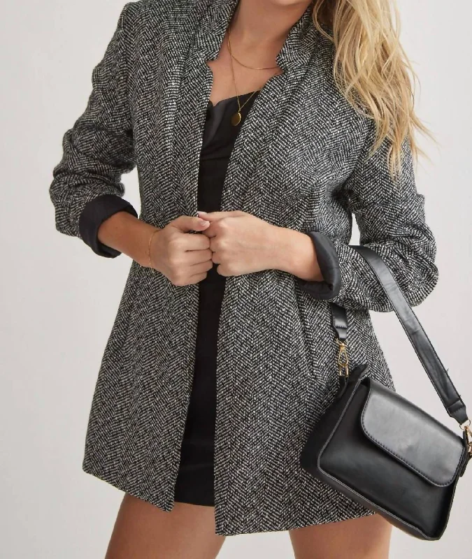 Ticking Time Blazer In Black And White