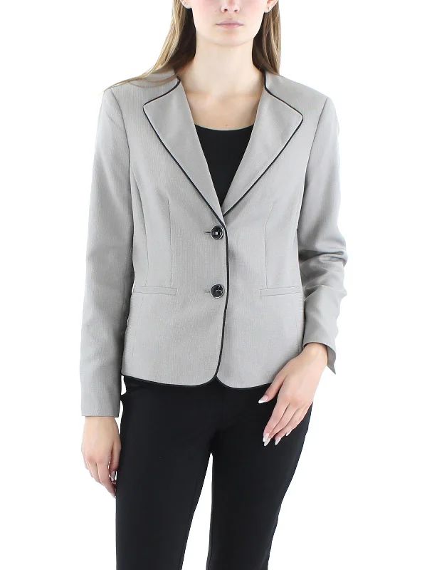 Womens Woven Long Sleeves Two-Button Blazer