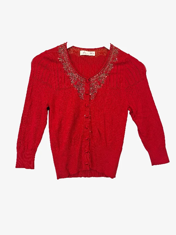 Alannah Hill Fancy Embellished Knit Cardigan Size 10