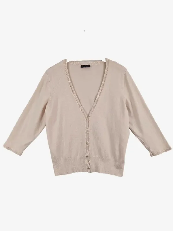 Jacqui E Pearl V Neck Cosy Cardigan Size L