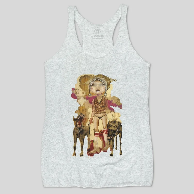 GIRL WITH DOGS WOMEN'S RACERBACK TANK